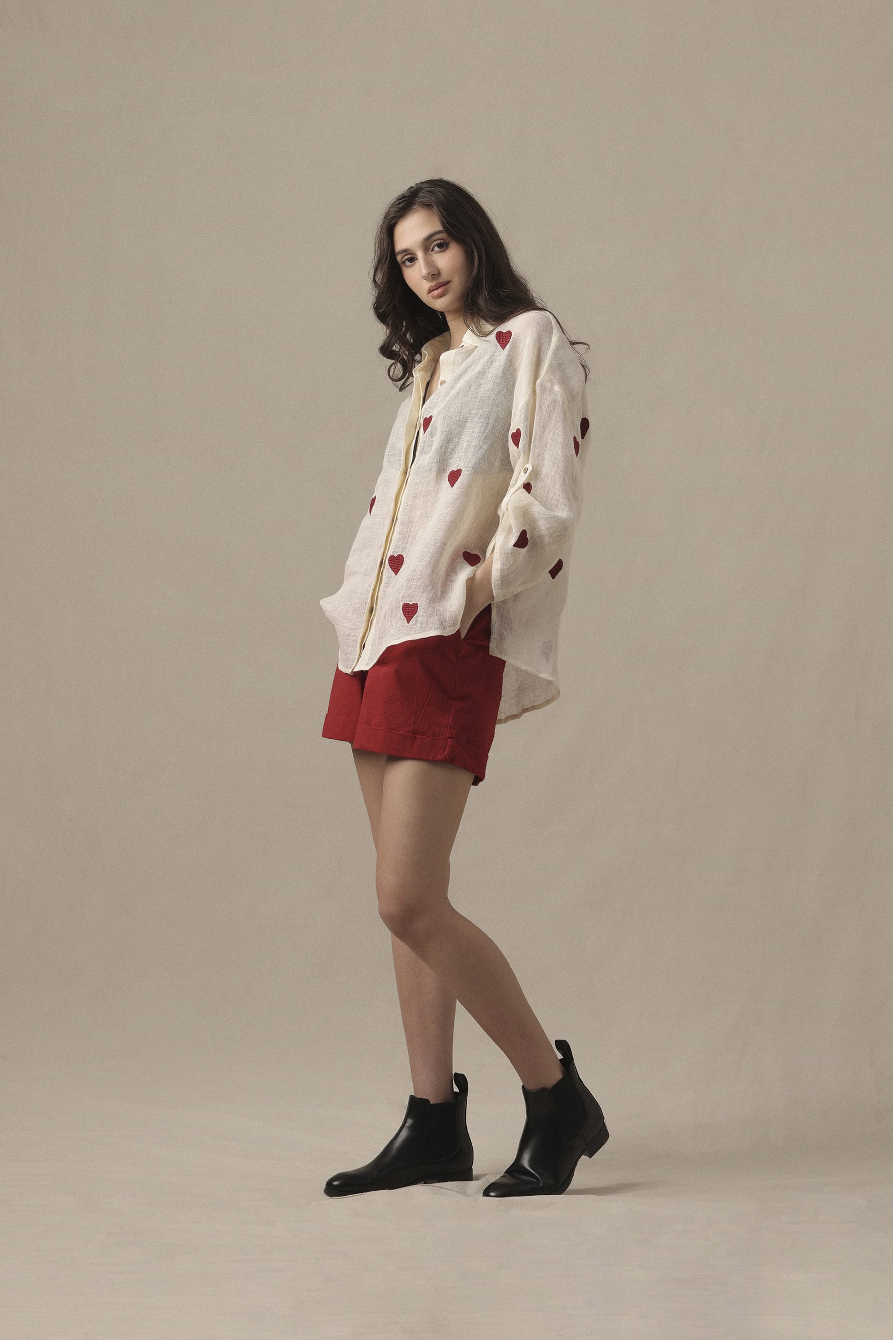 Mati Shirts & Tops Linen Heart Shirt