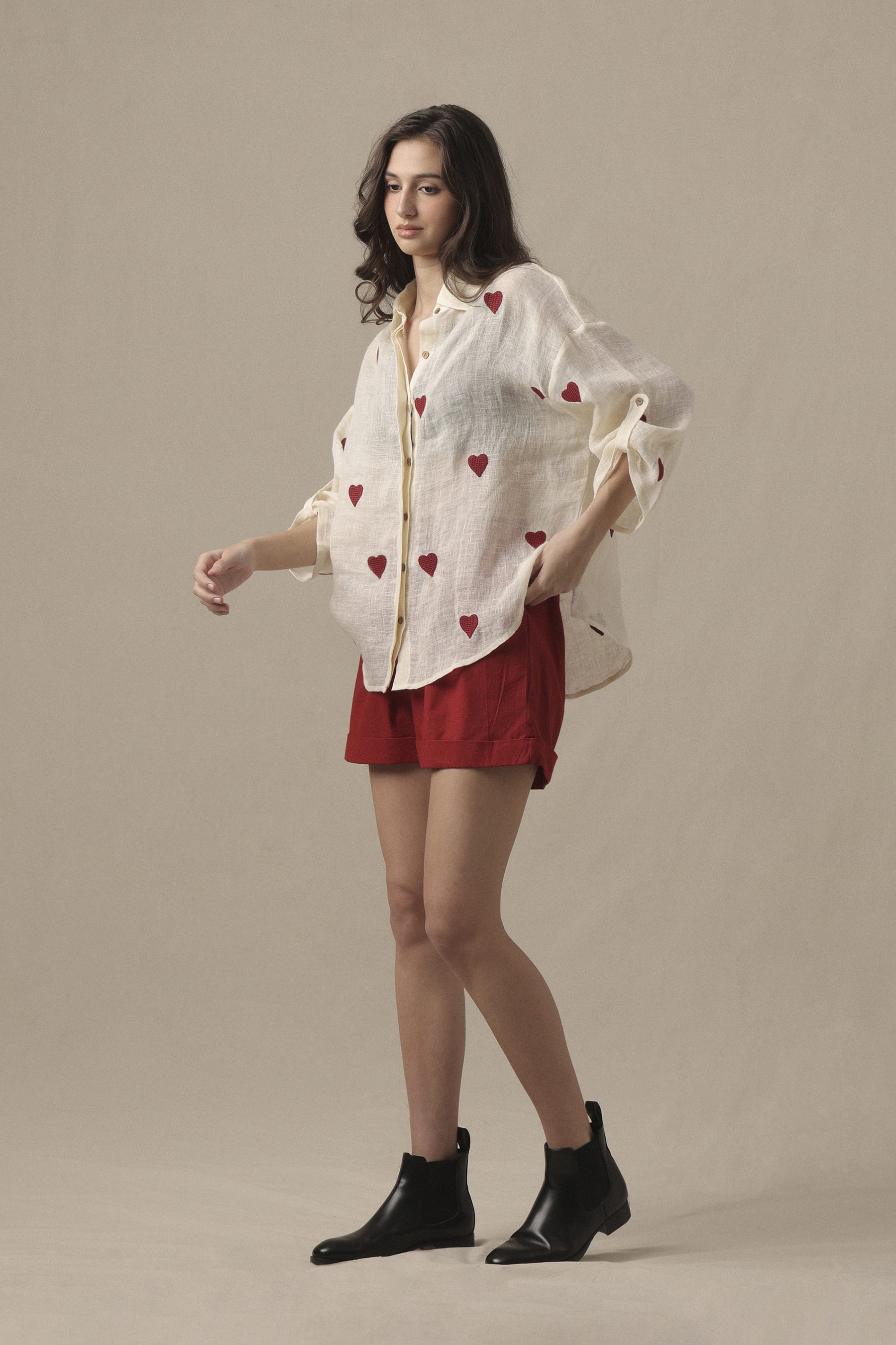 Mati Shirts & Tops Linen Heart Shirt