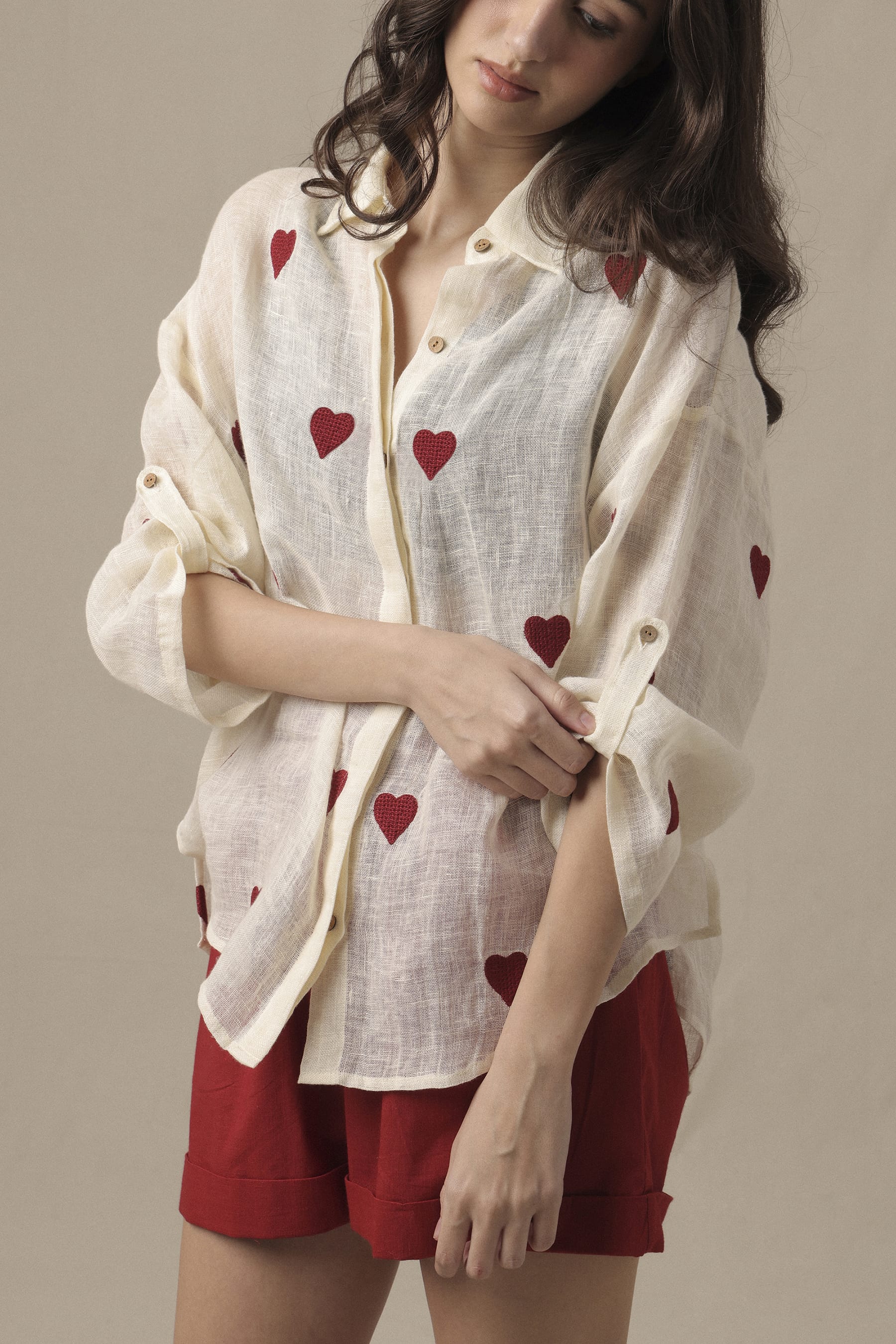 Mati Shirts & Tops Linen Heart Shirt