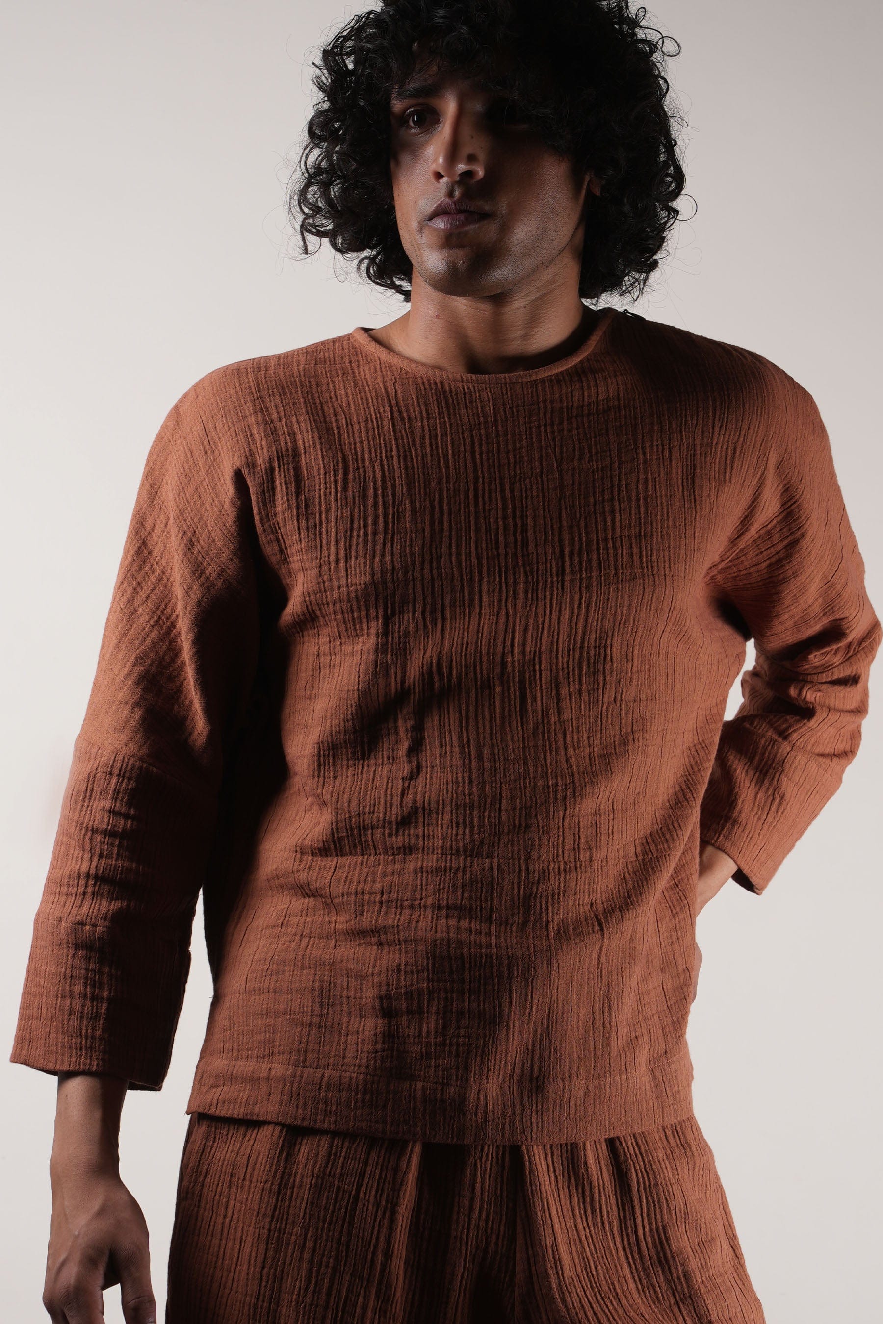 Mati Shirts & Tops Men's Crush Cotton Brown T-shirt