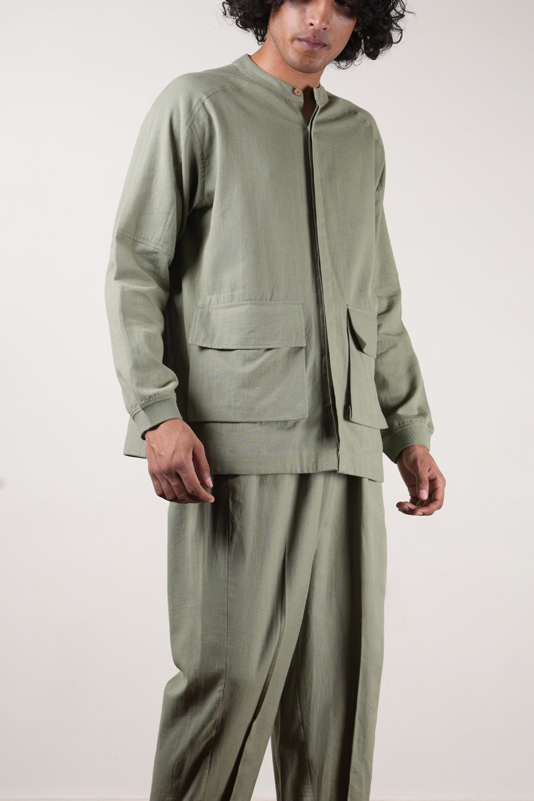 Mati Shirts & Tops Men's Green Safari Pocket Shirt