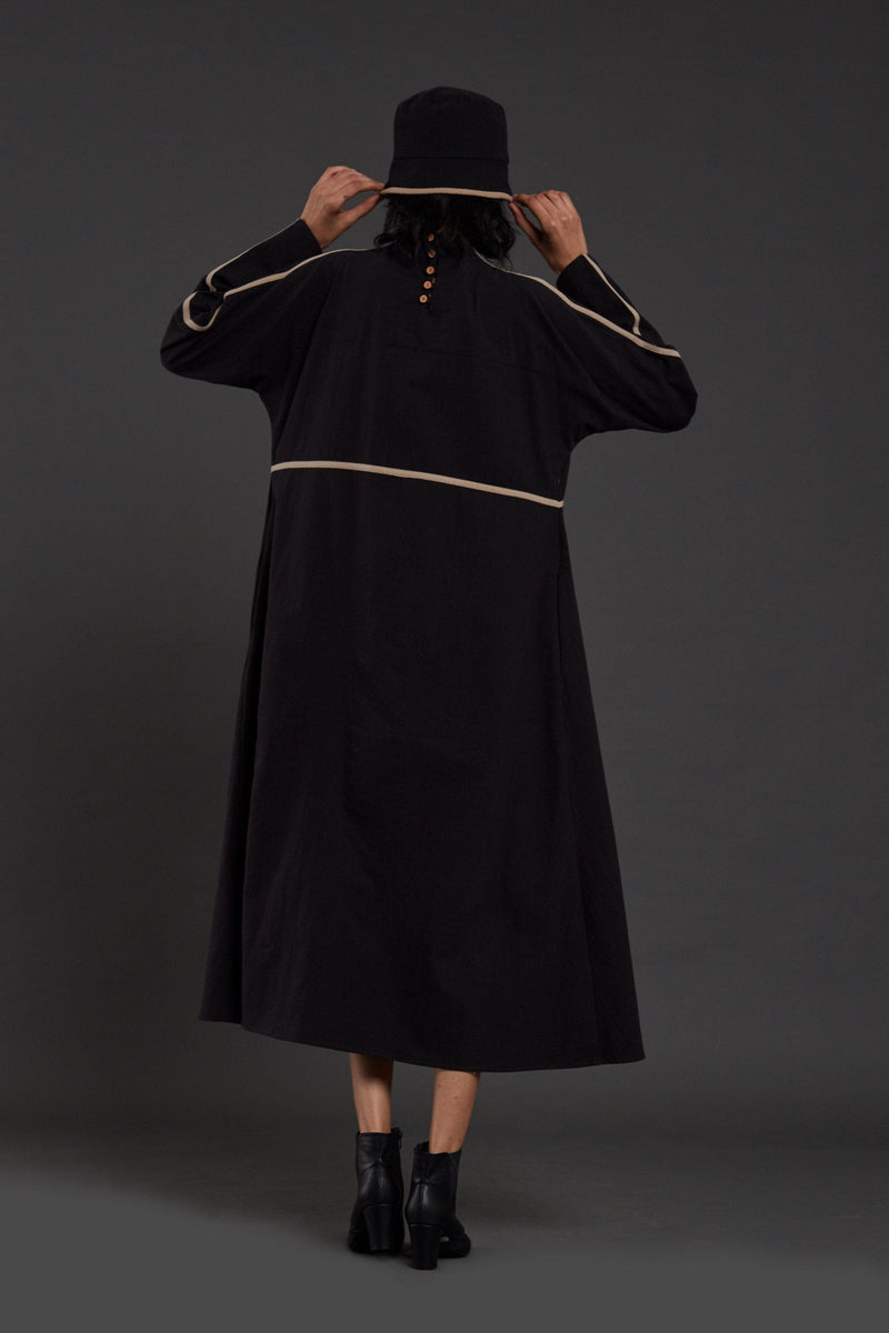 Mati Dresses Black Piping Dress