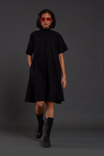 Handcrafted from Handwoven Organic Cotton Black Tora Dresses for Women, by Sustainable Fashion Designer Clothing Label MATI