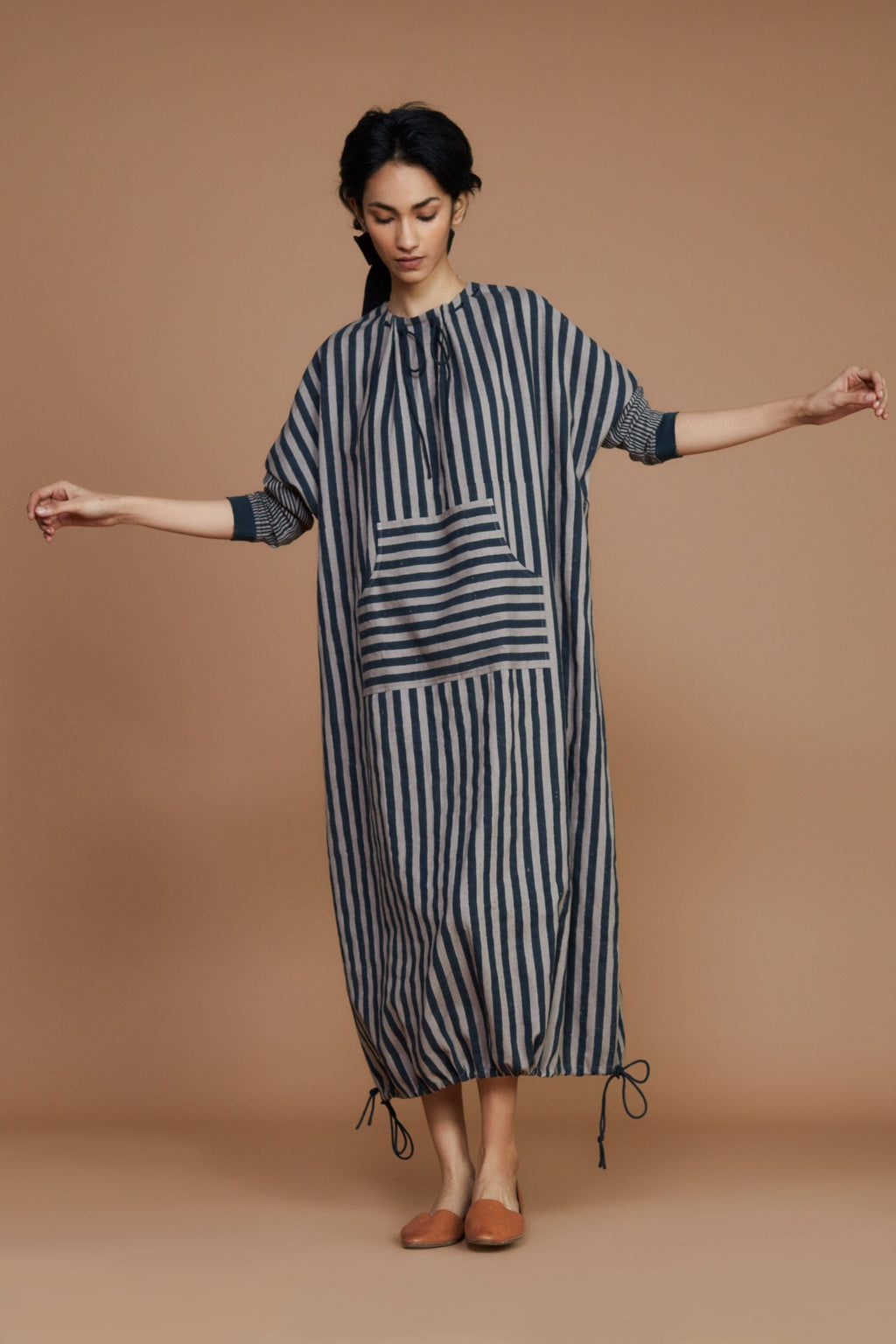 Mati Dresses DS Grey Striped Dress