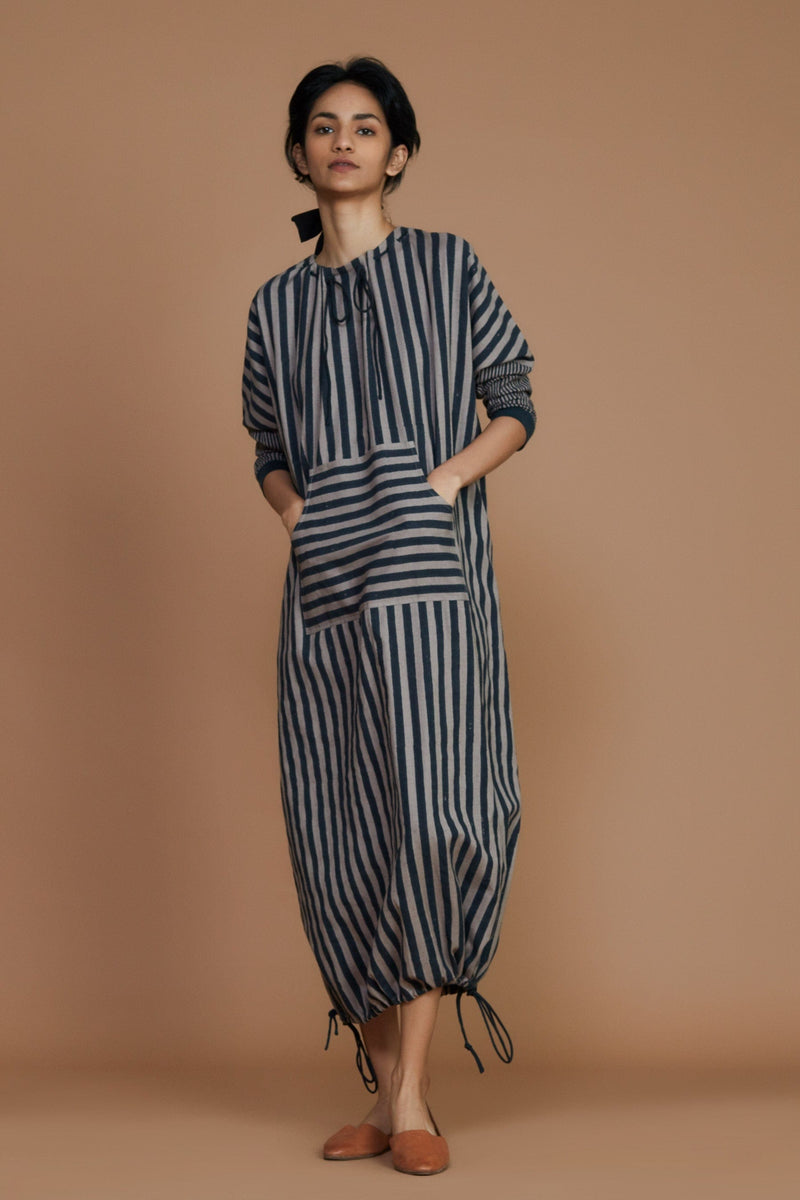 Mati Dresses DS Grey Striped Dress