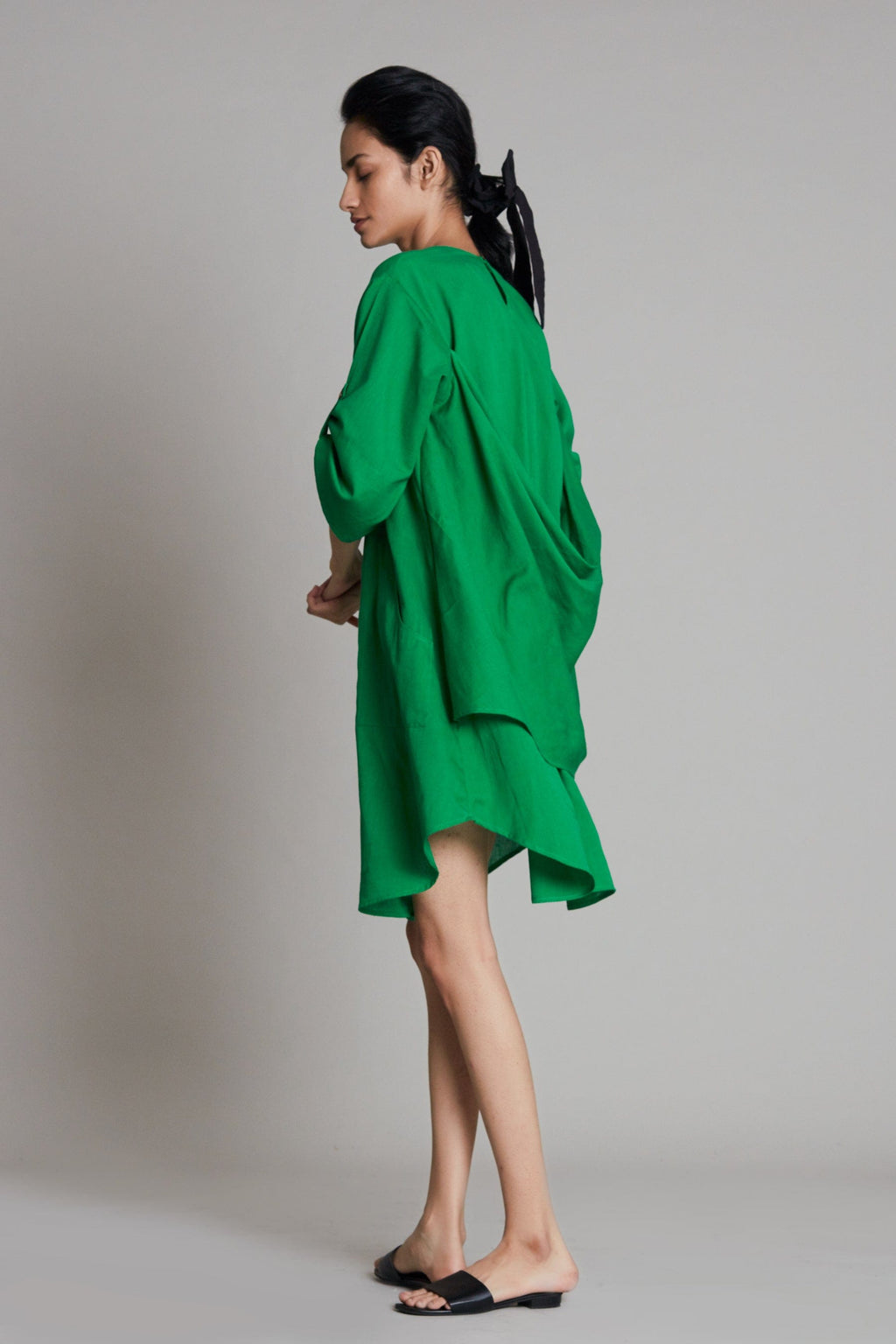 Mati Dresses Green Back Cowl Dress