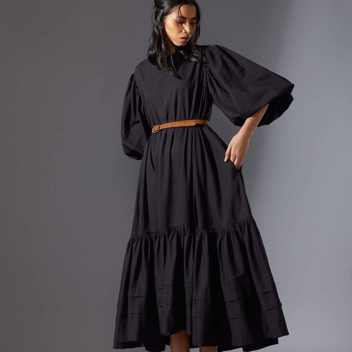 white dress shirt with black tie Black Color Printed And Weaving Border soft Cotton Gown main image 1