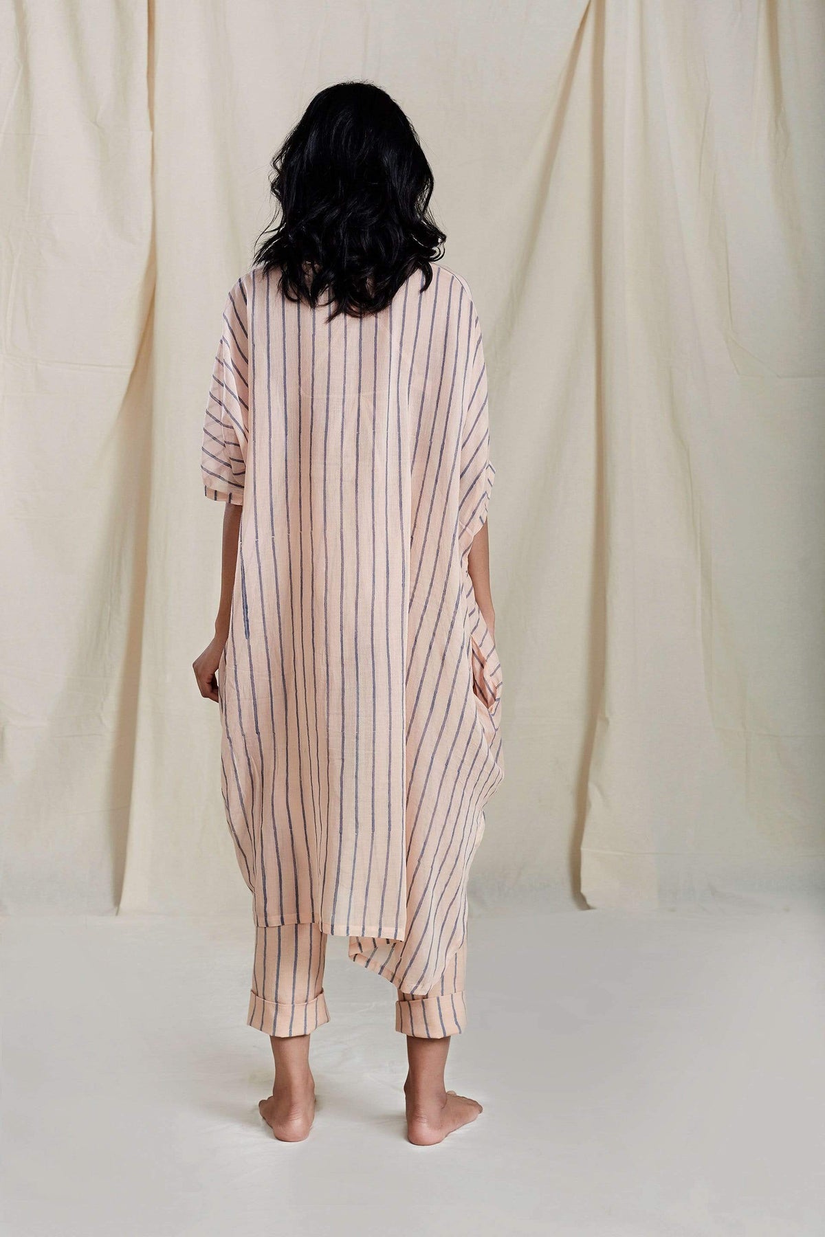 Handcrafted from Handwoven Organic Cotton Kaftan. Dresses for Women by Sustainable Fashion Designer Clothing Label MATI