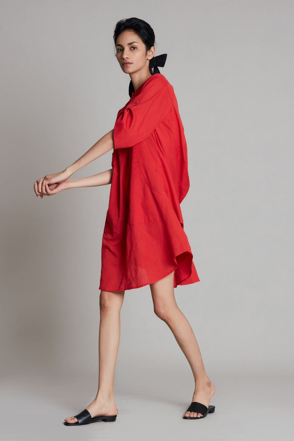 Mati Dresses Red Back Cowl Dress