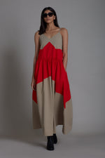 Mati Dresses Strap Beige & Red Dress