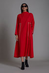 Mati Dresses XS Red Piping Dress
