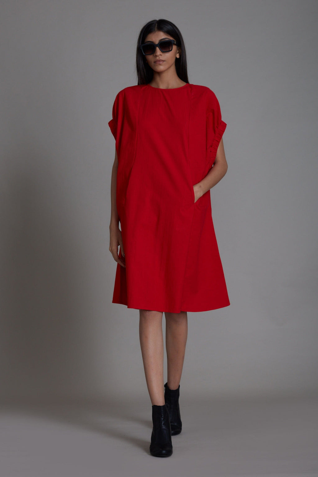 Mati Dresses XS Red Pocket Dress