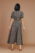 Mati Jumpsuits & Rompers Brown and Charcoal Striped Mati Sphara Jumpsuit