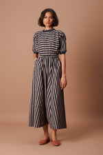 Mati Jumpsuits & Rompers Grey and Charcoal Striped Mati Sphara Jumpsuit