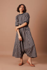 Mati Jumpsuits & Rompers Grey and Charcoal Striped Mati Sphara Jumpsuit