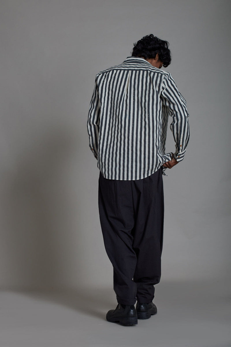 Mati Outfit Sets Black Striped Taash Set-3 Pcs