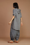 Mati Outfit Sets Grey With Charcoal Striped Hooded Co-Ord Set