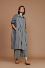 Mati Outfit Sets Grey With Charcoal Striped Kaftan Co-Ord Set