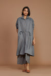 Mati Outfit Sets Grey With Charcoal Striped Kaftan Co-Ord Set