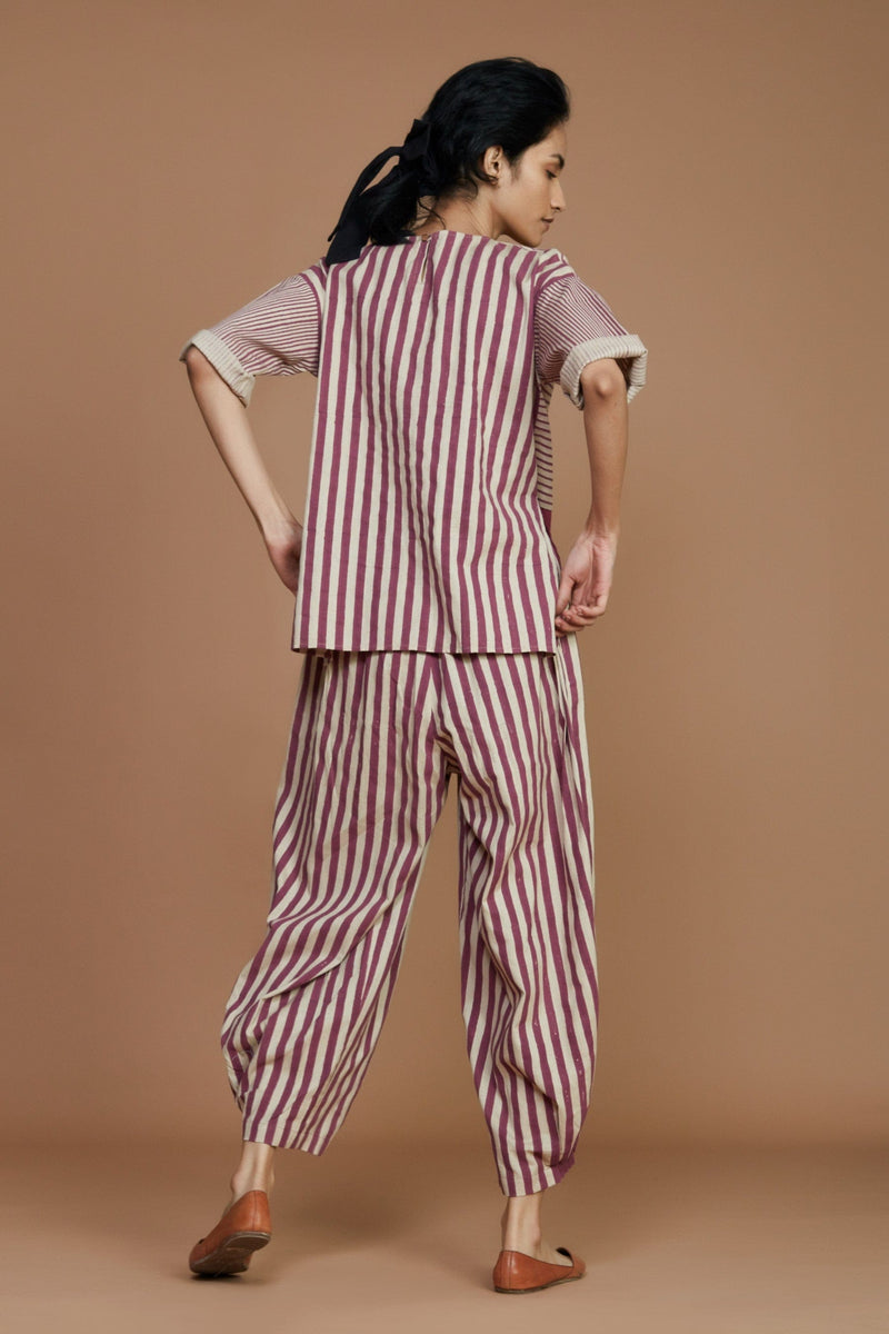Mati Outfit Sets Ivory with Mauve Striped CB Ekin Co-Ord Set