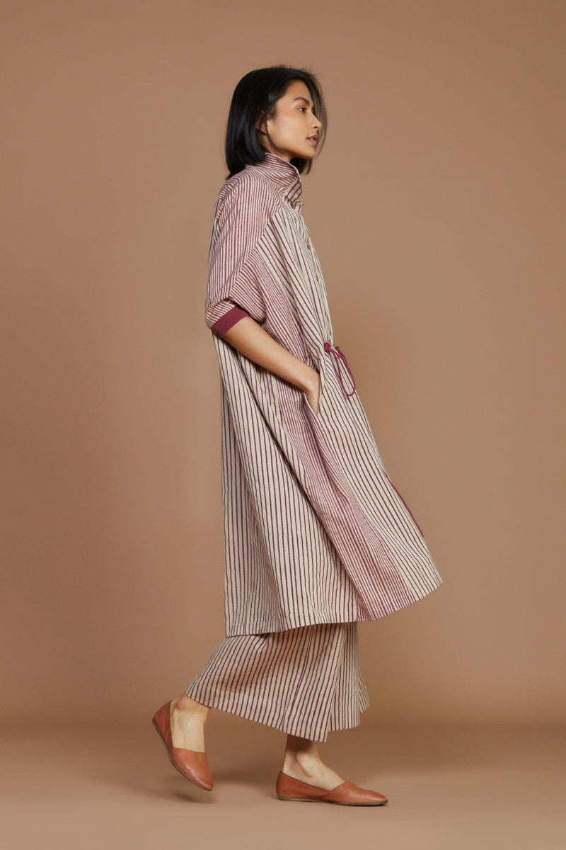 Mati Outfit Sets Ivory With Mauve Striped Kaftan Co-Ord Set
