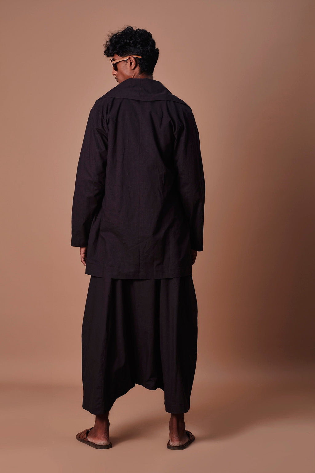 Mati Outfit Sets Mati Black Cross Pocket Top, Jacket & Harem Set (3 pcs)