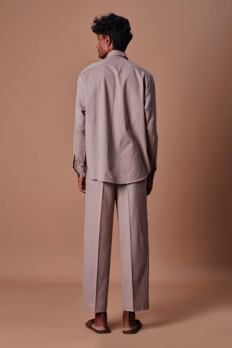 Mati Outfit Sets Mati Grey Placket Shirt and Ankle Pant Set (2 pcs)