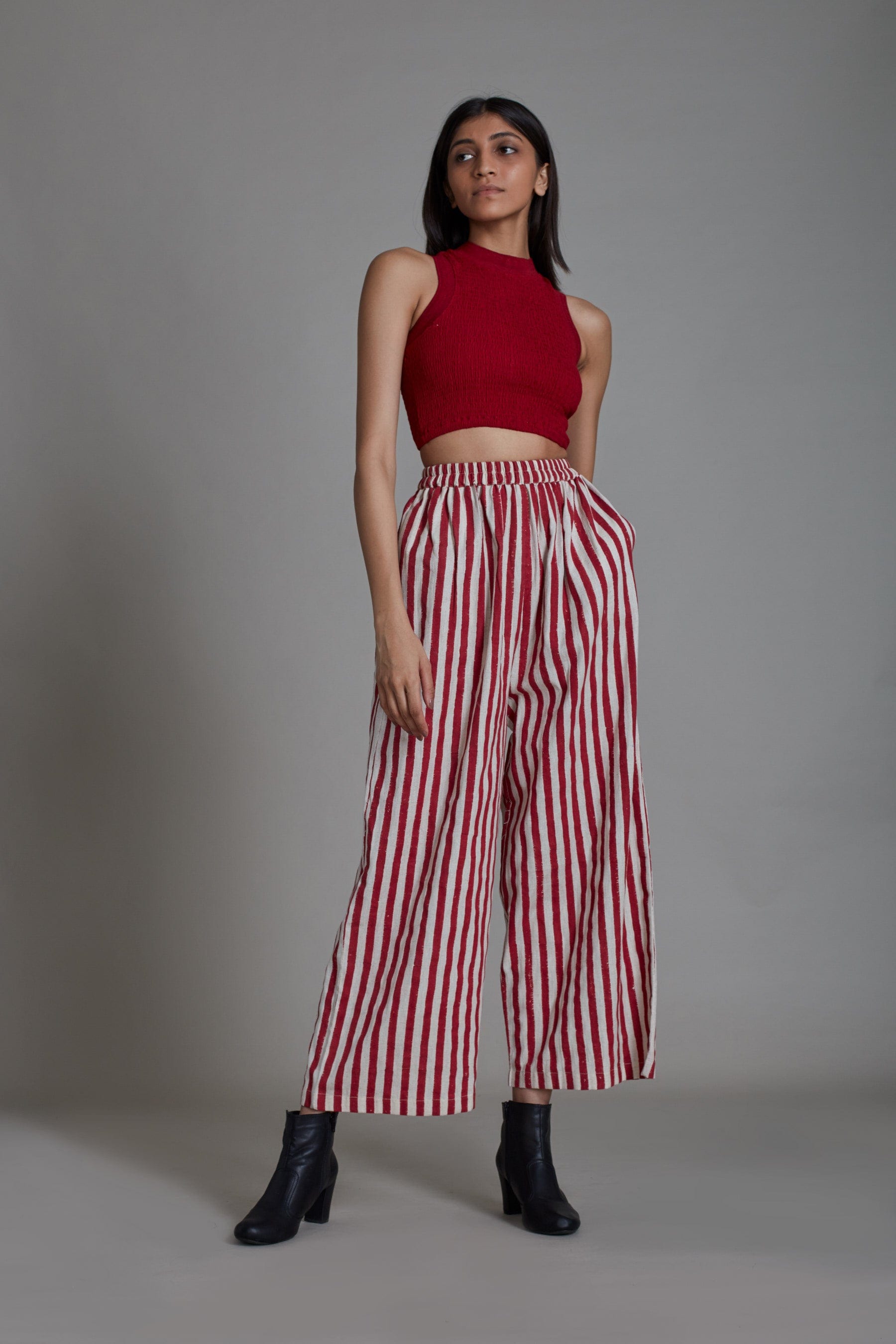 bralette top in cotton stripes  beach stripe bra top and pant set – Mati