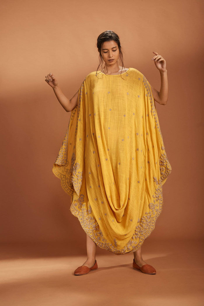 Mati SEPERATES MATI  EMB COWL DRESS YELLOW