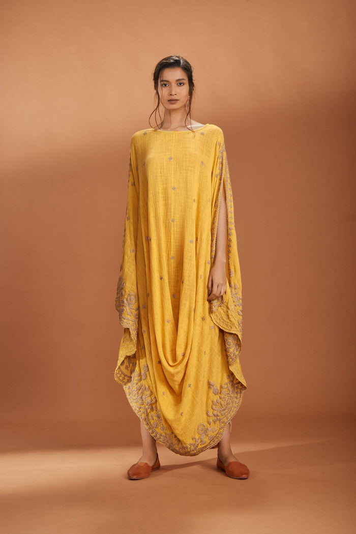 Mati SEPERATES MATI  EMB COWL DRESS YELLOW