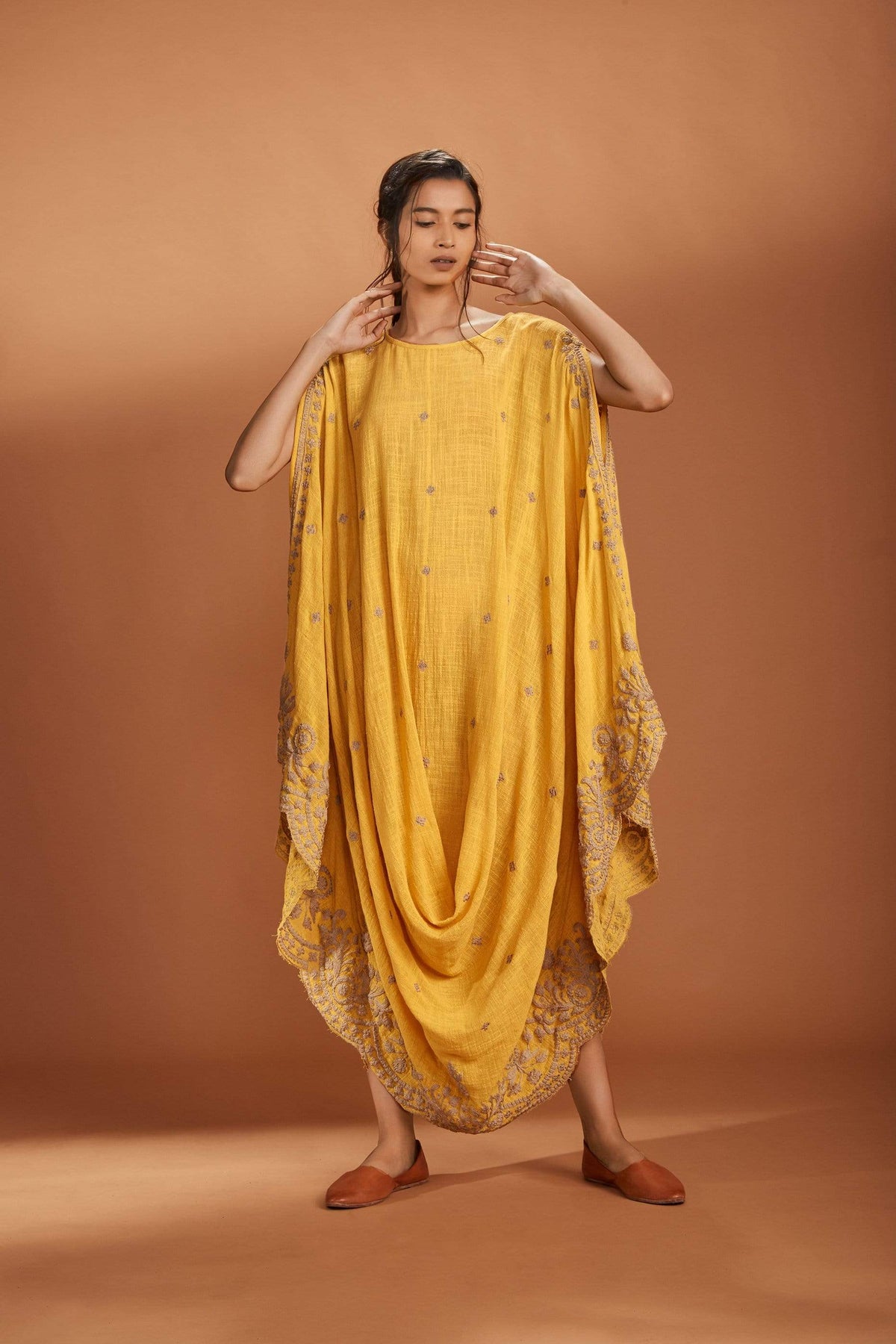 Mati SEPERATES MATI  EMB COWL DRESS YELLOW