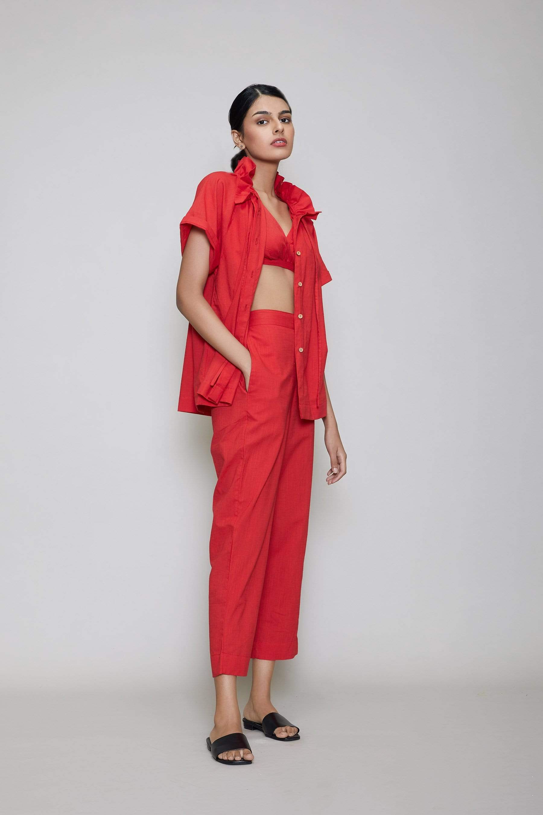 Mati SEPERATES Mati Tora Bralette 3 Piece Set - Red