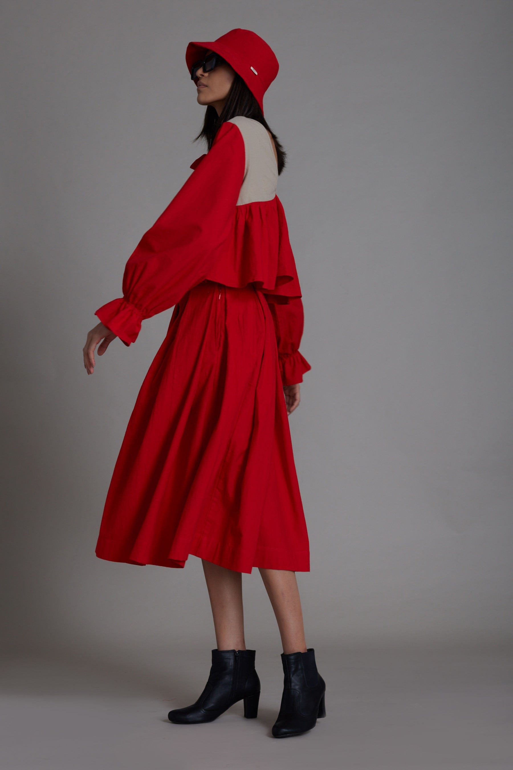 Mati skirts Red & Beige Bow Skirt