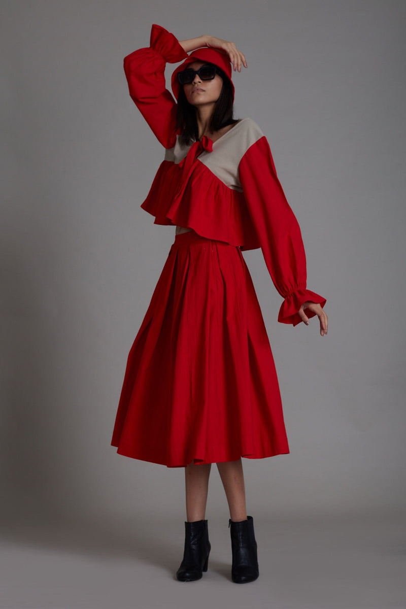 Mati skirts XS Red & Beige Bow Skirt